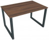 Pracovný stôl UNI O, 120x75,5x80 cm, orech/čierna