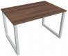 Pracovný stôl UNI O, 120x75,5x80 cm, orech/sivá