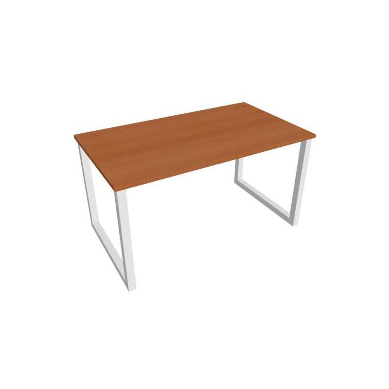 Pracovný stôl UNI O, 140x75,5x80 cm, čerešňa/biela