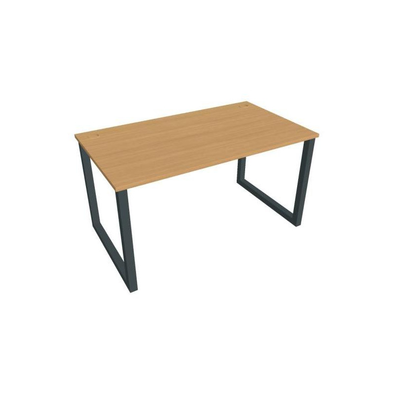 Pracovný stôl UNI O, 140x75,5x80 cm, buk/čierna