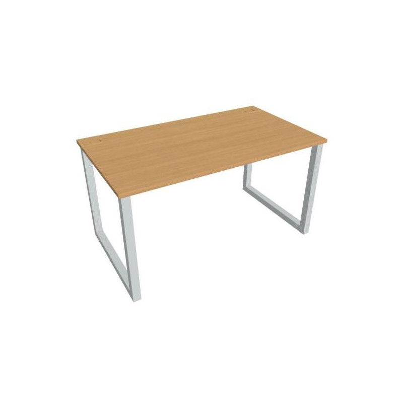 Pracovný stôl UNI O, 140x75,5x80 cm, buk/sivá