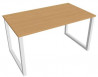 Pracovný stôl UNI O, 140x75,5x80 cm, buk/biela