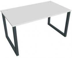 Pracovný stôl UNI O, 140x75,5x80 cm, biela/čierna