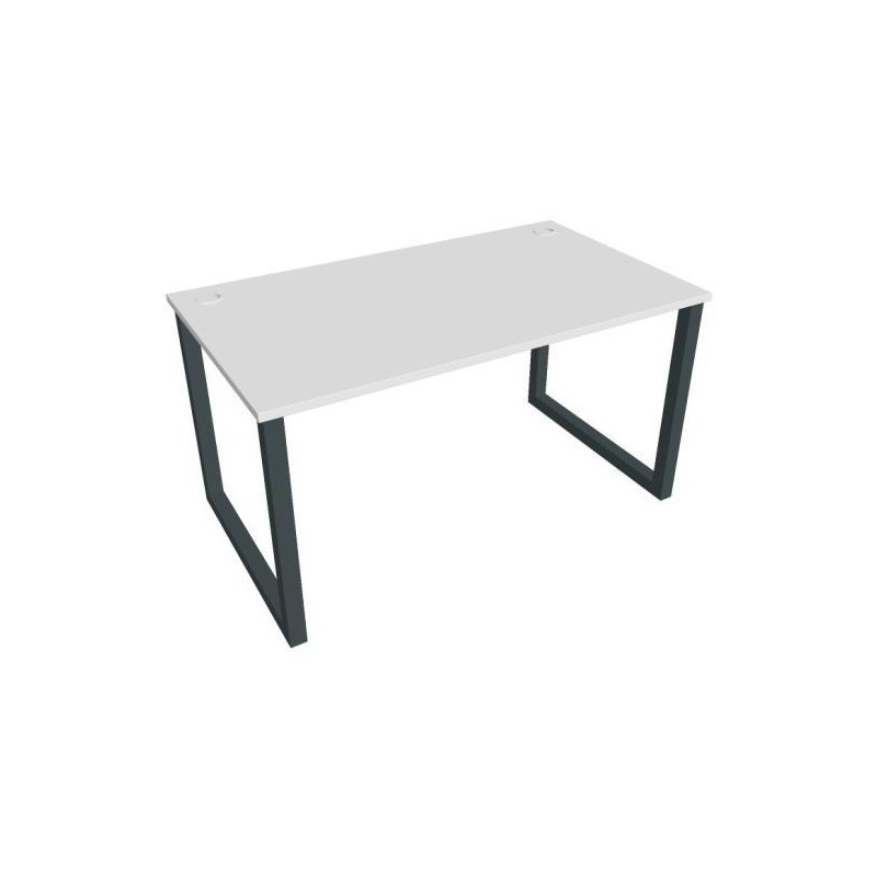 Pracovný stôl UNI O, 140x75,5x80 cm, biela/čierna
