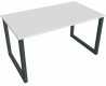 Pracovný stôl UNI O, 140x75,5x80 cm, biela/čierna