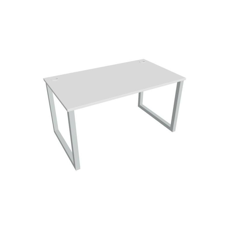 Pracovný stôl UNI O, 140x75,5x80 cm, biela/sivá
