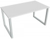 Pracovný stôl UNI O, 140x75,5x80 cm, biela/sivá