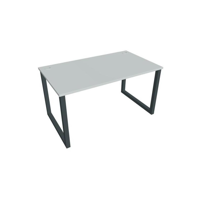 Pracovný stôl UNI O, 140x75,5x80 cm, sivá/čierna