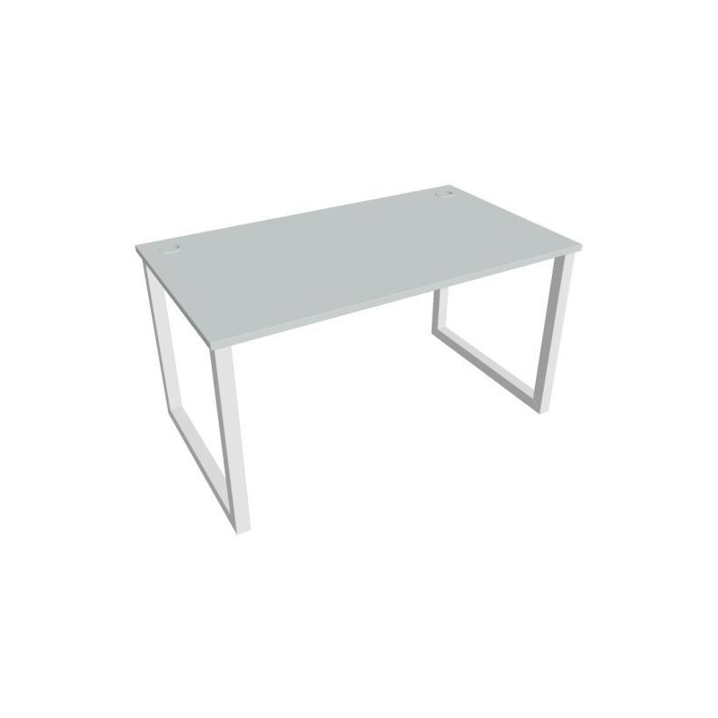 Pracovný stôl UNI O, 140x75,5x80 cm, sivá/biela