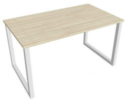 Pracovný stôl UNI O, 140x75,5x80 cm, agát/biela