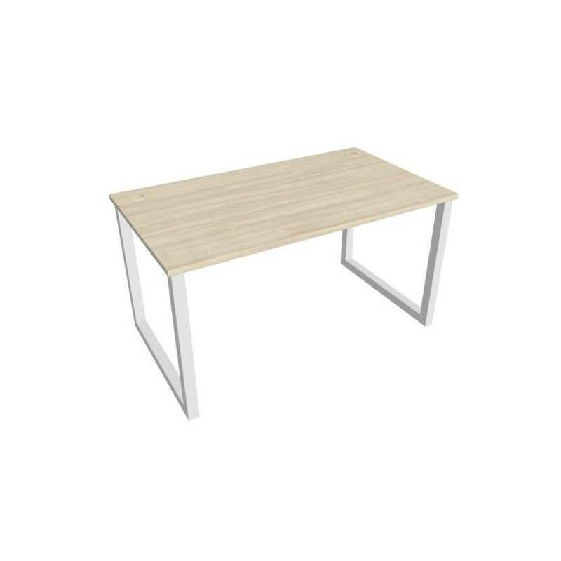 Pracovný stôl UNI O, 140x75,5x80 cm, agát/biela