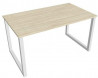 Pracovný stôl UNI O, 140x75,5x80 cm, agát/biela