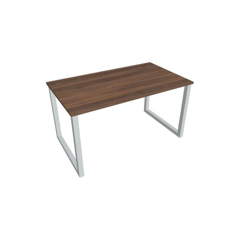 Pracovný stôl UNI O, 140x75,5x80 cm, orech/sivá