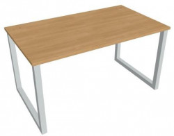 Pracovný stôl UNI O, 140x75,5x80 cm, dub/sivá