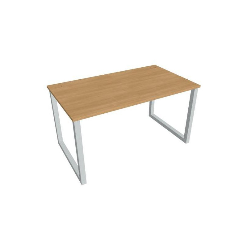 Pracovný stôl UNI O, 140x75,5x80 cm, dub/sivá