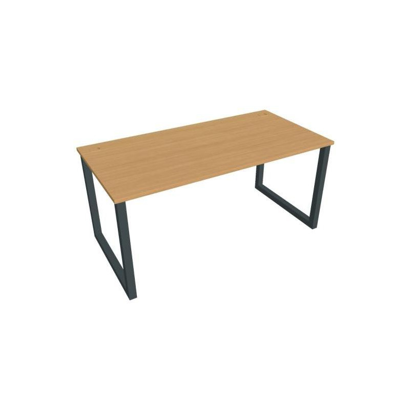 Pracovný stôl UNI O, 160x75,5x80 cm, buk/čierna
