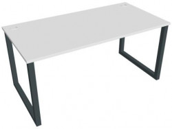 Pracovný stôl UNI O, 160x75,5x80 cm, biela/čierna