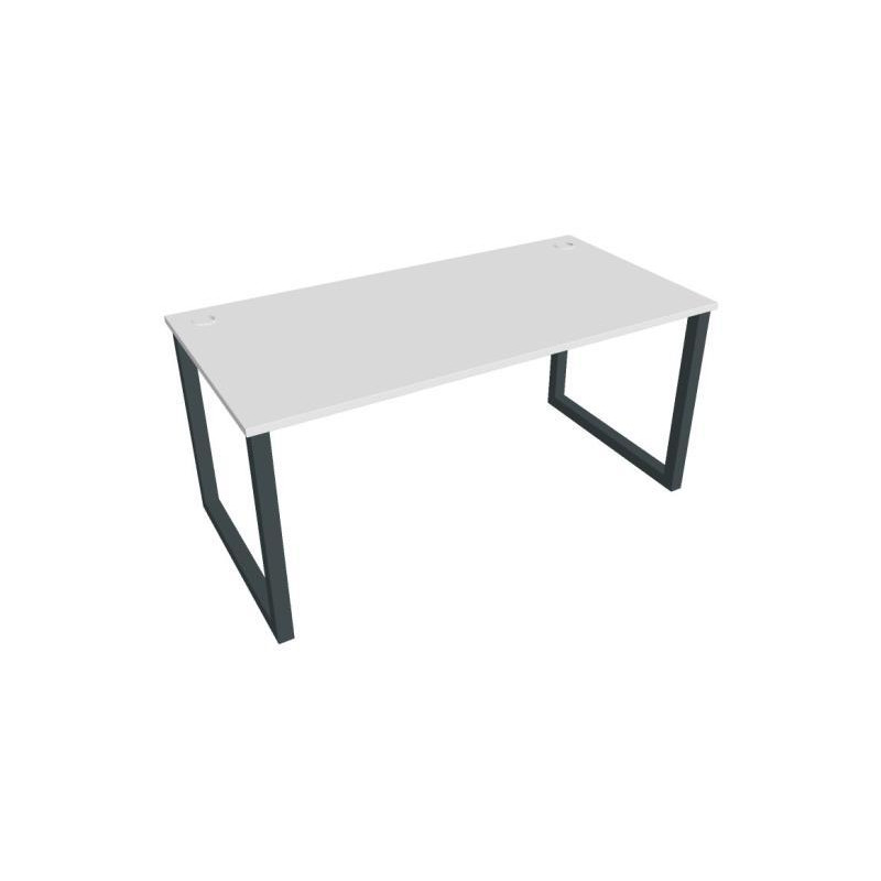 Pracovný stôl UNI O, 160x75,5x80 cm, biela/čierna