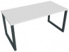 Pracovný stôl UNI O, 160x75,5x80 cm, biela/čierna