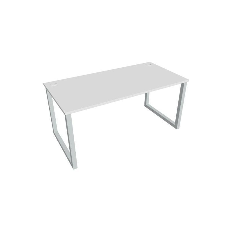 Pracovný stôl UNI O, 160x75,5x80 cm, biela/sivá