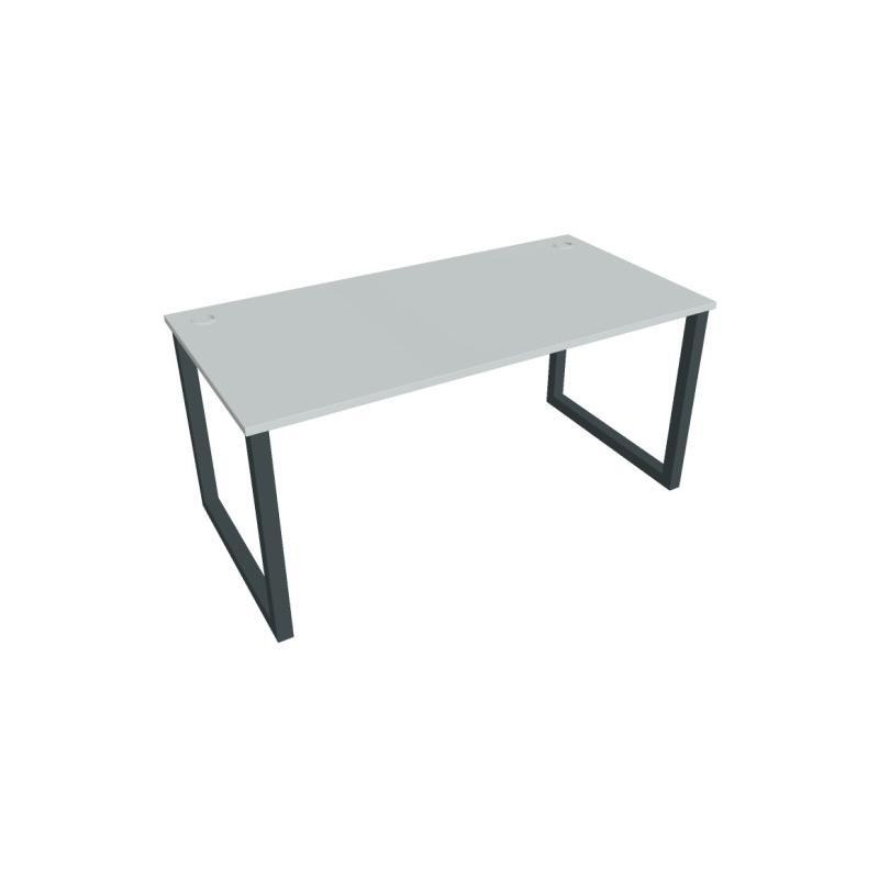 Pracovný stôl UNI O, 160x75,5x80 cm, sivá/čierna