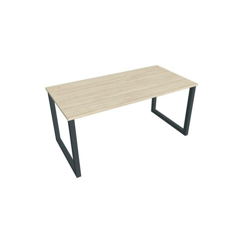 Pracovný stôl UNI O, 160x75,5x80 cm, agát/čierna