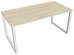 Pracovný stôl UNI O, 160x75,5x80 cm, agát/biela