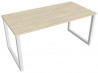 Pracovný stôl UNI O, 160x75,5x80 cm, agát/biela