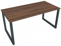 Pracovný stôl UNI O, 160x75,5x80 cm, orech/čierna