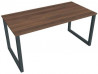 Pracovný stôl UNI O, 160x75,5x80 cm, orech/čierna