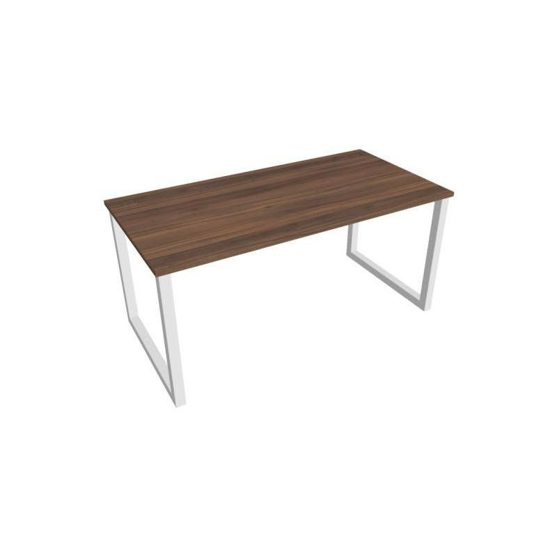 Pracovný stôl UNI O, 160x75,5x80 cm, orech/biela