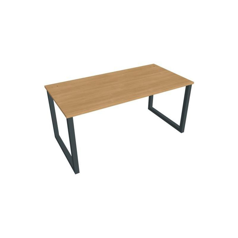 Pracovný stôl UNI O, 160x75,5x80 cm, dub/čierna