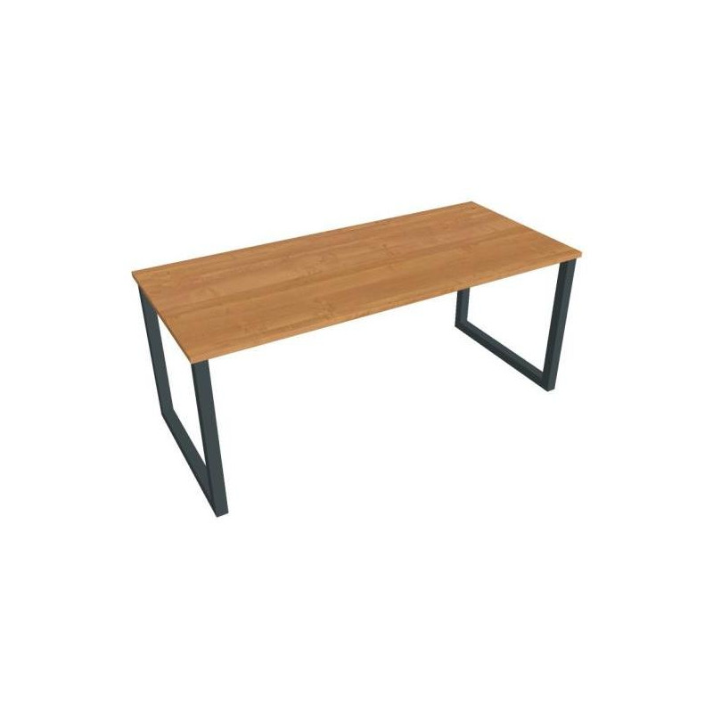 Pracovný stôl UNI O, 180x75,5x80 cm, jelša/čierna