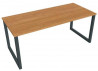 Pracovný stôl UNI O, 180x75,5x80 cm, jelša/čierna