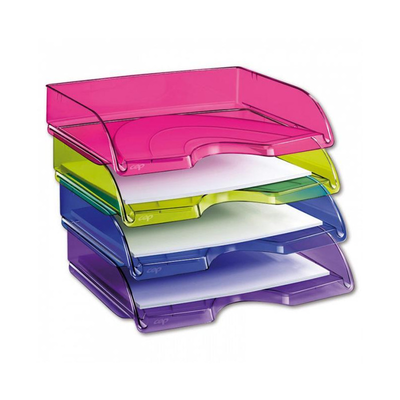 Odkladač CepPro Happy na šírku transparentný modrý