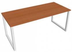 Pracovný stôl UNI O, 180x75,5x80 cm, čerešňa/biela