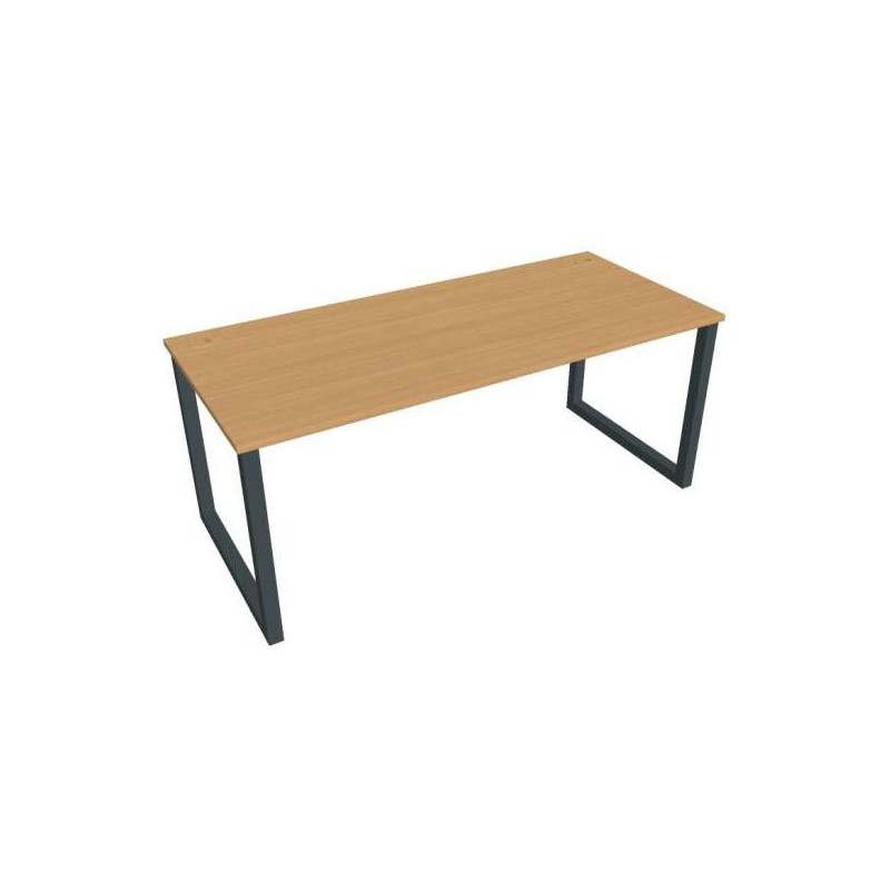 Pracovný stôl UNI O, 180x75,5x80 cm, buk/čierna