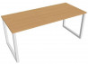 Pracovný stôl UNI O, 180x75,5x80 cm, buk/biela