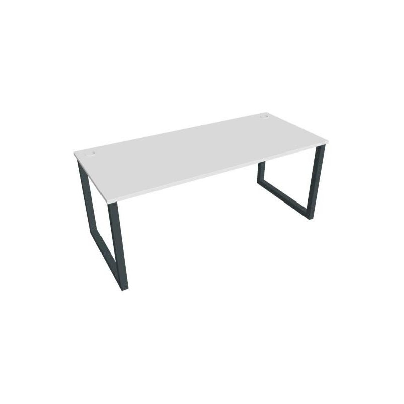 Pracovný stôl UNI O, 180x75,5x80 cm, biela/čierna