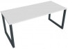Pracovný stôl UNI O, 180x75,5x80 cm, biela/čierna