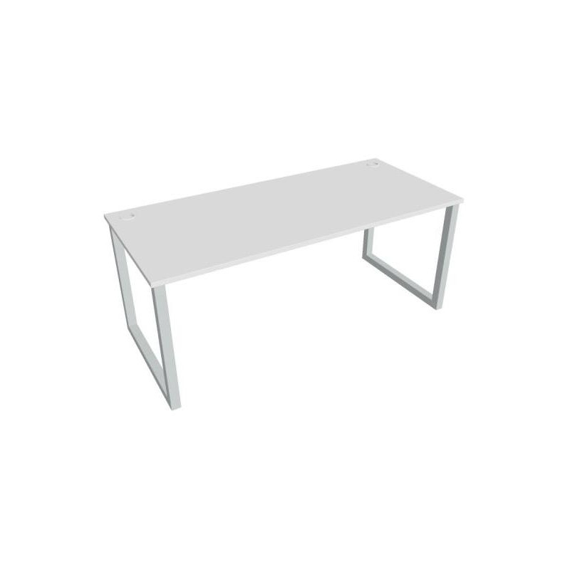 Pracovný stôl UNI O, 180x75,5x80 cm, biela/sivá