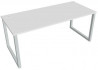 Pracovný stôl UNI O, 180x75,5x80 cm, biela/sivá