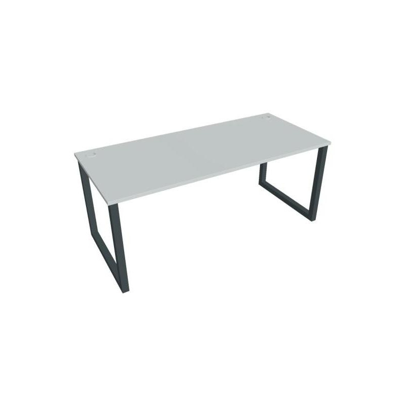 Pracovný stôl UNI O, 180x75,5x80 cm, sivá/čierna