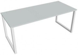 Pracovný stôl UNI O, 180x75,5x80 cm, sivá/biela