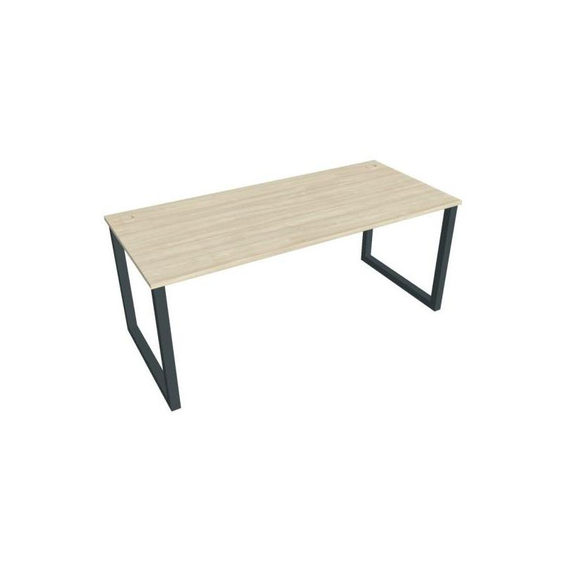 Pracovný stôl UNI O, 180x75,5x80 cm, agát/čierna