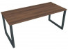 Pracovný stôl UNI O, 180x75,5x80 cm, orech/čierna