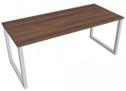 Pracovný stôl UNI O, 180x75,5x80 cm, orech/sivá