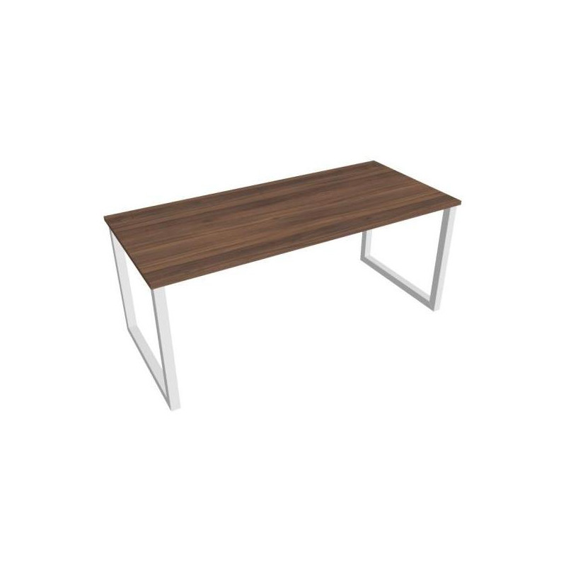 Pracovný stôl UNI O, 180x75,5x80 cm, orech/biela