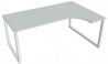 Pracovný stôl UNI O, ergo, ľavý, 180x75,5x120 cm, sivá/biela