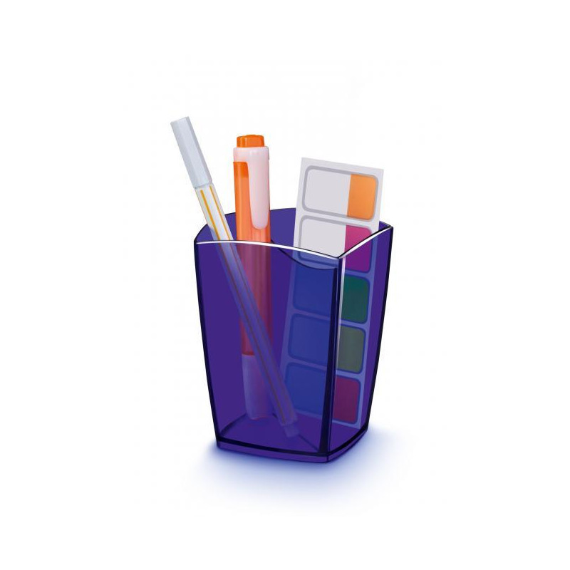 Stojan na perá CepPro Happy transparetný modrý